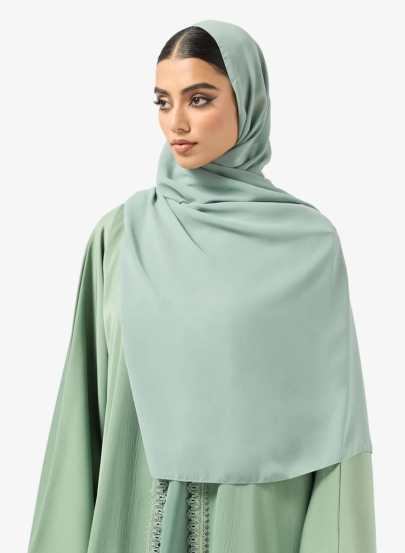 hayas closet  Lace detail Abaya With Sheila for Women | Best Price UAE